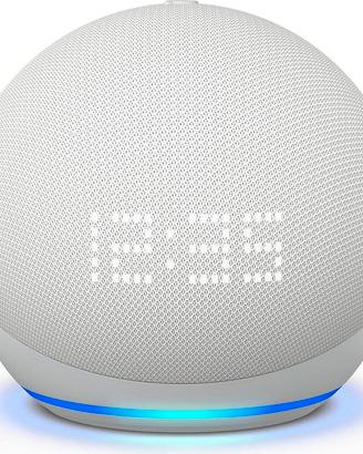alexa echo dot 5ª generazione ( bianco ) con orolo