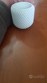 vasetto a maglia in gesso