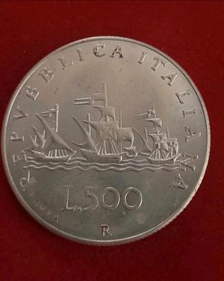 Riconio 500 lire caravelle 1957 vele al contrario 