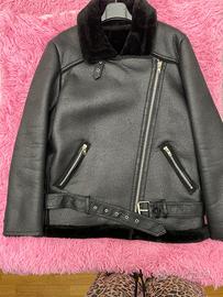 Montone donna Nuovo tg L nero con pelliccia rasata