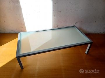 tavolino metallo e vetro salotto ufficio