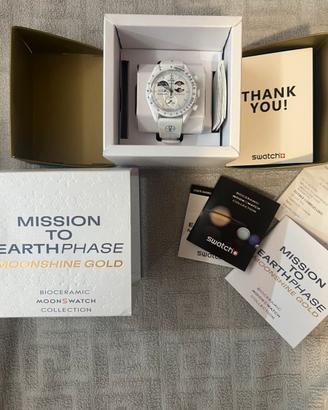 Omega X Swatch EarthPhase Moonshine Gold Full Set