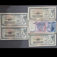 5 banconote ex Yugoslavia 