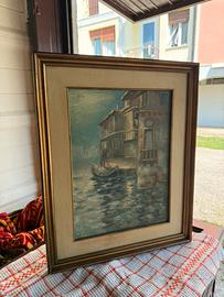 Quadro dipinto ad olio "Scorcio di Venezia"