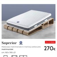 -50% materasso mat memory nuovo 160x190x21