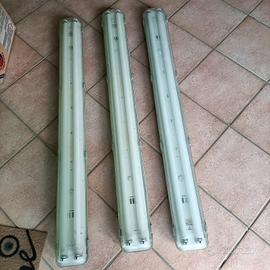 3 plafoniere con neon 