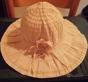 Cappello morbido beige 57 cm poliestere sole mare
