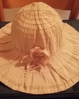 Cappello morbido beige 57 cm poliestere sole mare