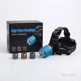 Lampada Frontale LED Ricaricabile con Zoom
