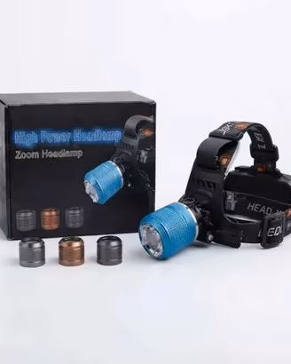 Lampada Frontale LED Ricaricabile con Zoom