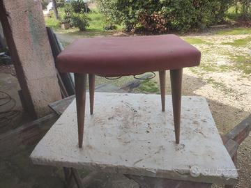 sgabello poggia piedi anni 50 60 in pelle 