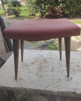 sgabello poggia piedi anni 50 60 in pelle 