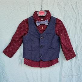 Completo Cerimonia Bambino Camicia Bordo' Gilet