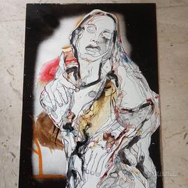 " Mater Doloris " tecnica mista su carta patinata