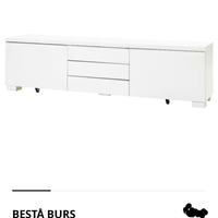 Mobile porta TV besta burs ikea bianco lucido