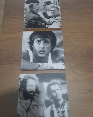 3 Quadretti con personaggi famosi 20x20 cm