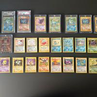 Lotto carte pokemon vintage- 1 edizione, holo, PSA