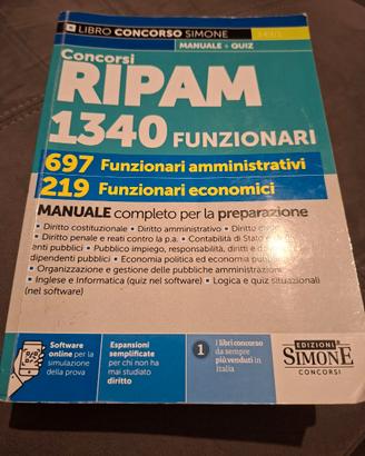 Libro concorso Ripam 1340 funzionari Edizioni Simo