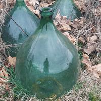 Damigiana vintage in vetro verde 54 litri