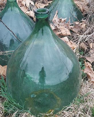 Damigiana vintage in vetro verde 54 litri