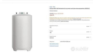 Boiler Ariston BCH 160L NUOVO