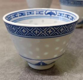 set 5 tazzine in porcellana cinese RICE GRAIN