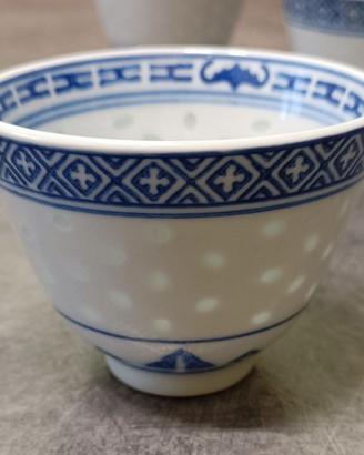 set 5 tazzine in porcellana cinese RICE GRAIN