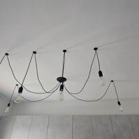 Lampadario “Ragno” a 6 bracci con lampadine Edison