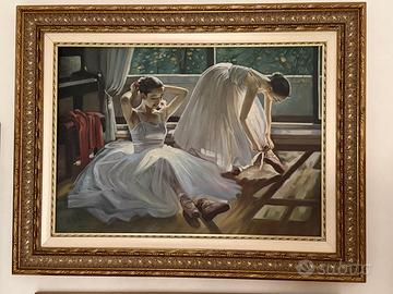 Antonio De Santis – Dipinto con ballerine e cornic