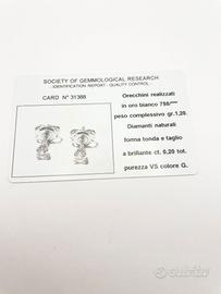Orecchini oro 18KT diamanti ct 0.20 tot; VS G
