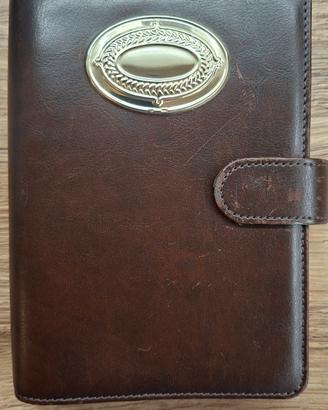 Agenda in pelle con placca in Argento