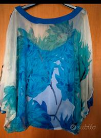 blusa in seta con top
