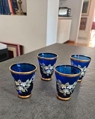 Set di 4 Bicchierini da Liquore in Vetro di Murano