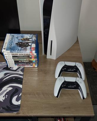 Ps5 con disco, giochi e 2 joystick 