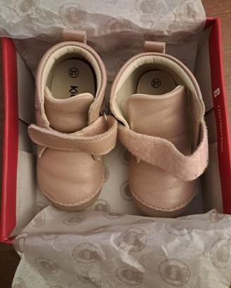 Kickers primi passi in pelle rosa n.21