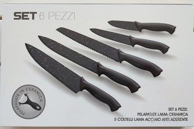 Set 5 coltelli da cucina + pelapatate in ceramica