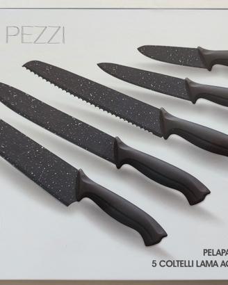 Set 5 coltelli da cucina + pelapatate in ceramica