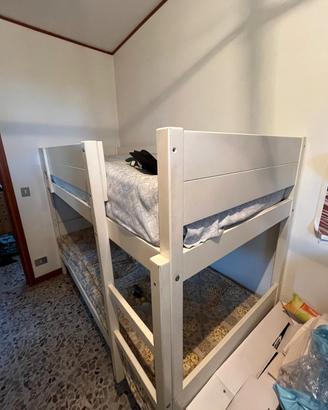 letto a castello bianco 