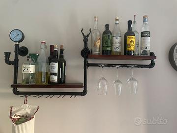 Mensola porta bicchieri e vini