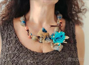 Collana lavorazikne artigianale con fiore