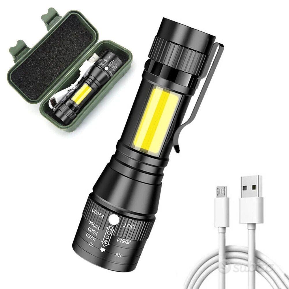 Mini Torche Tactique LED T6 Rechargeable USB - Puissante, Zoom 300 Mètres