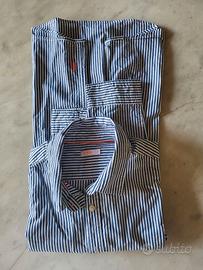 Camicia in cotone  righe blu/bianco