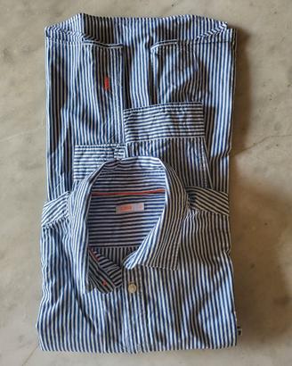 Camicia in cotone  righe blu/bianco