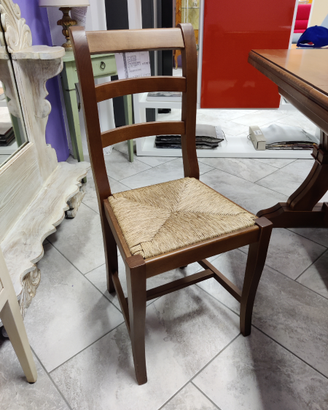 Sedie legno in stock nuove, seduta paglia/legno