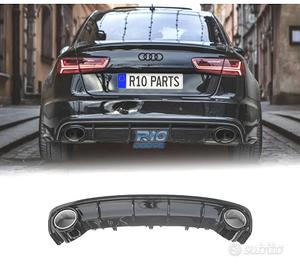 DIFFUSORE AUDI A6 15-18 LOOK RS6 NERO LUCIDO