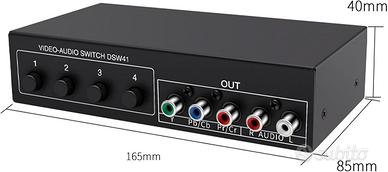 Switch AV Component 4 ingressi 1 uscita RCA