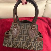 Fendi borsa Etniko in tela e pelle motivo Zucca