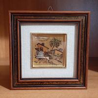 Mini quadro in foglia oro firmato Giovanni Papa