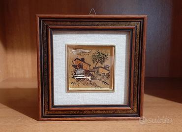 Mini quadro in foglia oro firmato Giovanni Papa