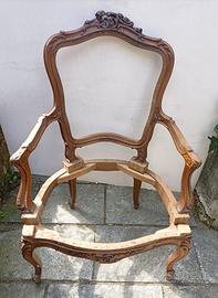 struttura poltrona in stile luigi XV Rococò